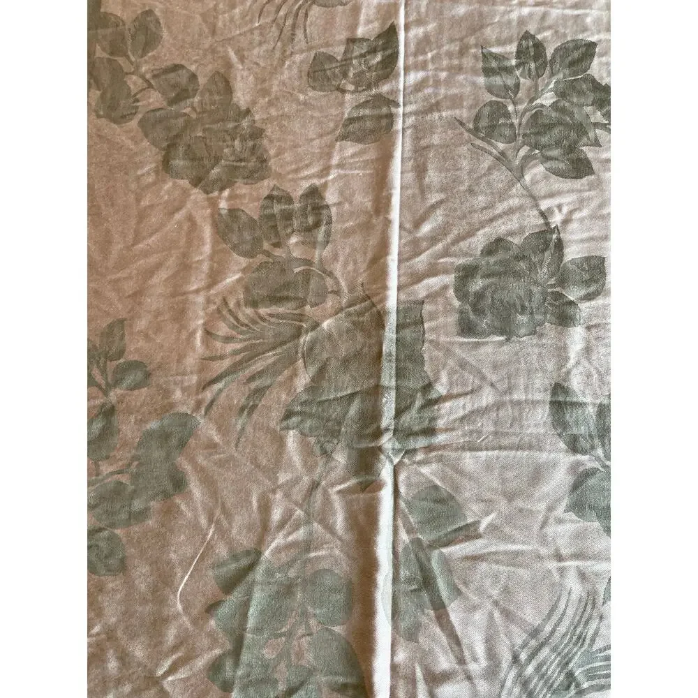 Pashmina Silk Reversible Floral Shawl/Wrap/Scarf Pink and Grey Elegant Romantic
